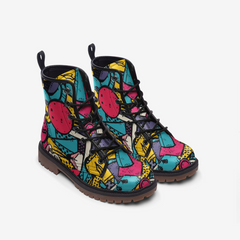 Vibe Crew Pop Print Casual Leather Lightweight boots