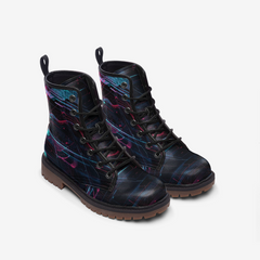 Vibe Crew Midnight Glitch Unisex Casual Leather Lightweight boots