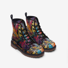 Graffiti Burst Unisex Casual Leather Lightweight boots
