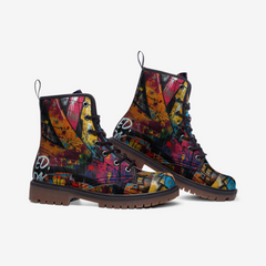 Graffiti Burst Unisex Casual Leather Lightweight boots