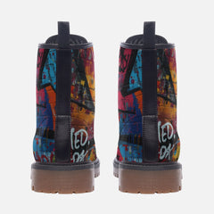 Graffiti Burst Unisex Casual Leather Lightweight boots