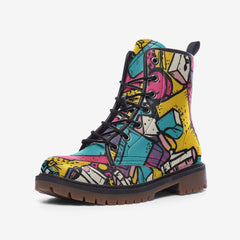 Vibe Crew Pop Print Casual Leather Lightweight boots