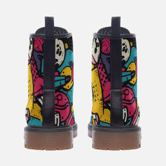 Vibe Crew Pop Print Casual Leather Lightweight boots